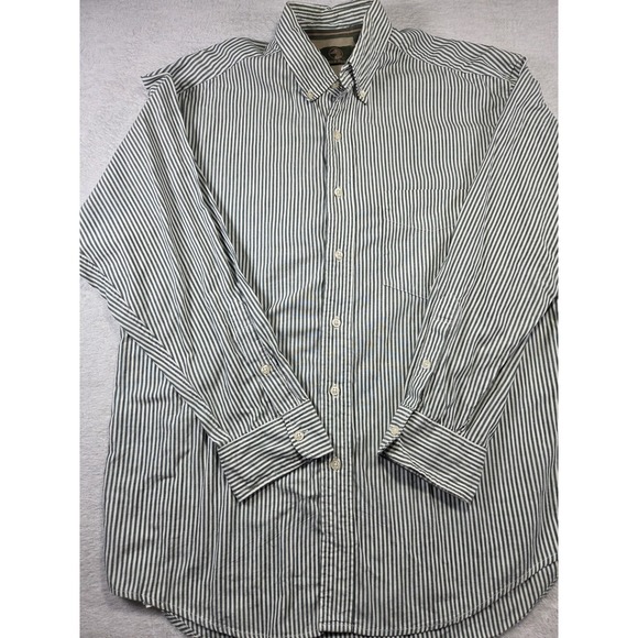 Duck Head Other - Duck Head Mens Large Green White Stripe Button Down Shirt Cotton Preppy Casual